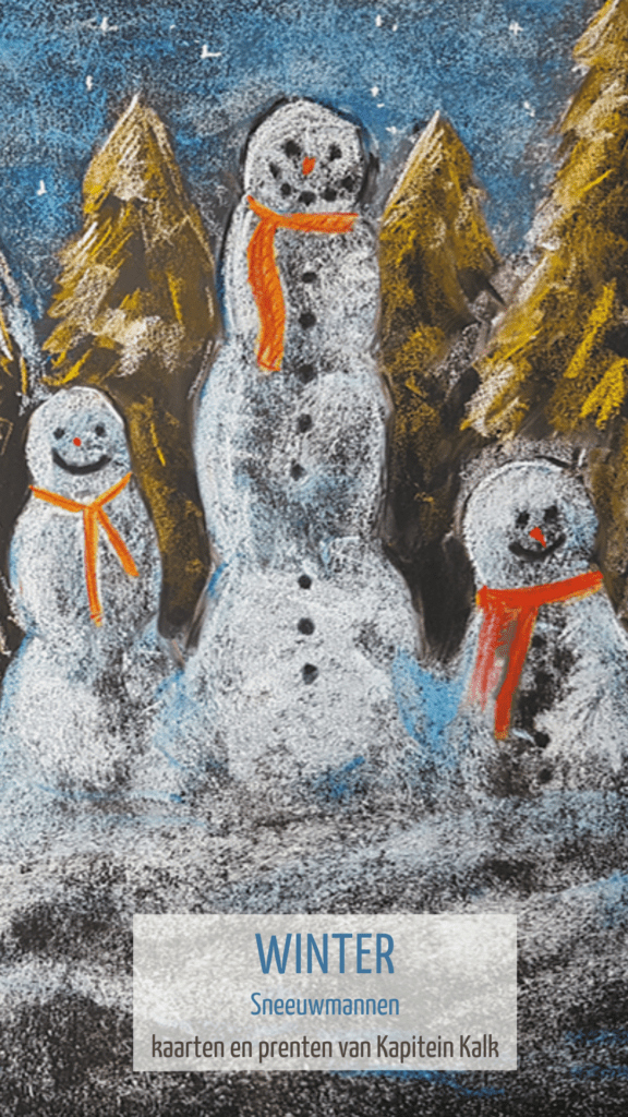 Sneeuwmannen bordtekening
